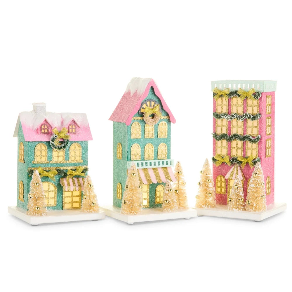 10.25" Lighted Multicolor Paper House (RIGHT ONLY)