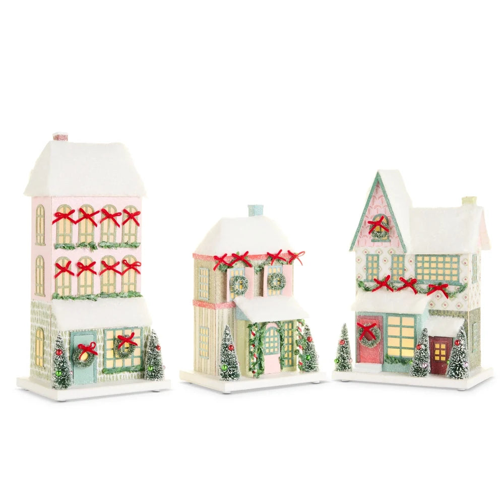 12" Snowflake Lane Lighted Paper House (RIGHT ONLY)