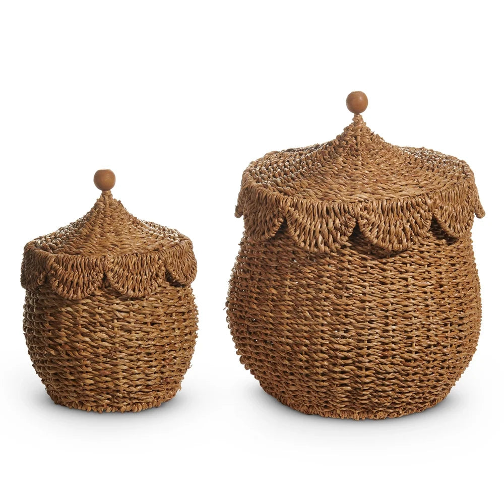 13.5" Natural Lidded Baskets (LARGE ONLY)