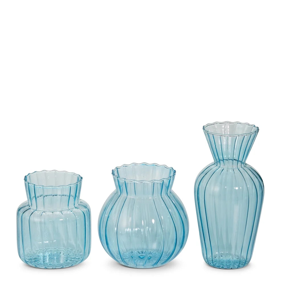 6" Blue Ribbed Vases (RIGHT ONLY)
