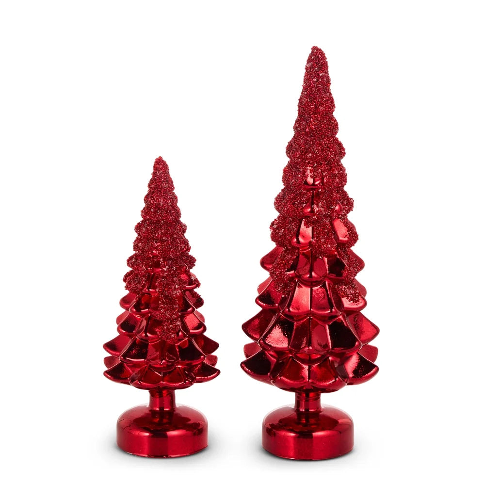 11.25" Red Glitter Trees (SMALL ONLY)