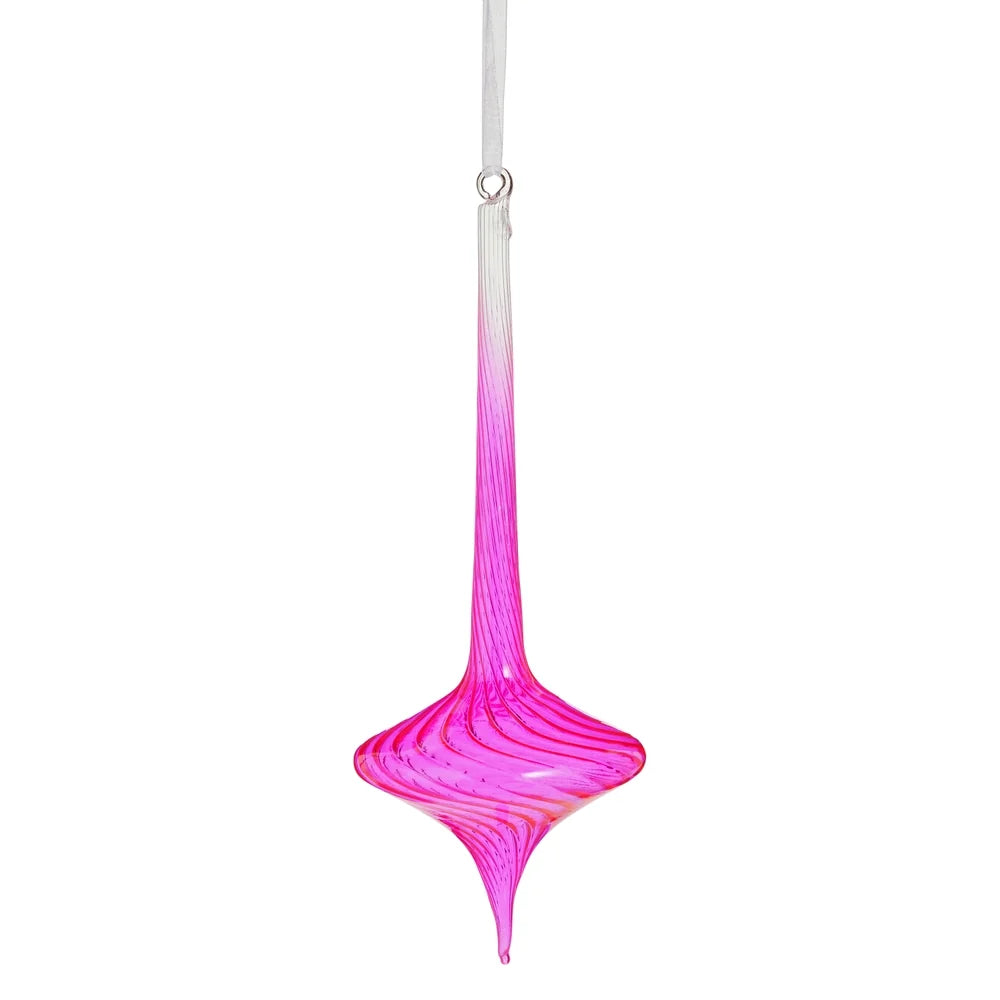 10" Neon Pink Swirl Top Ornament