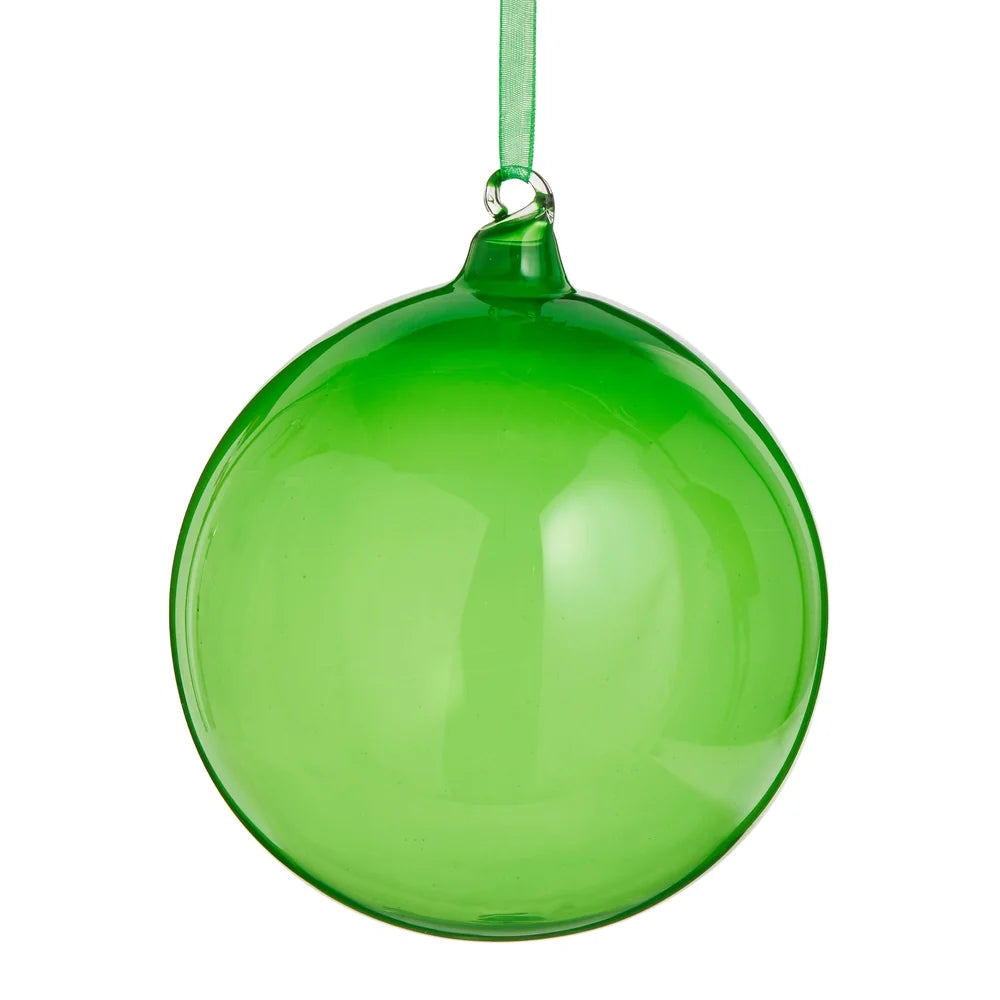 5" Sheer Green Ball Ornament SHIPS 9/1/2026