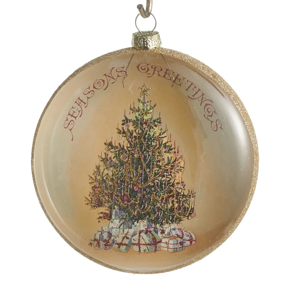 4.75" Season's Greetings Disc Ornament SHIPS 9/1/2026