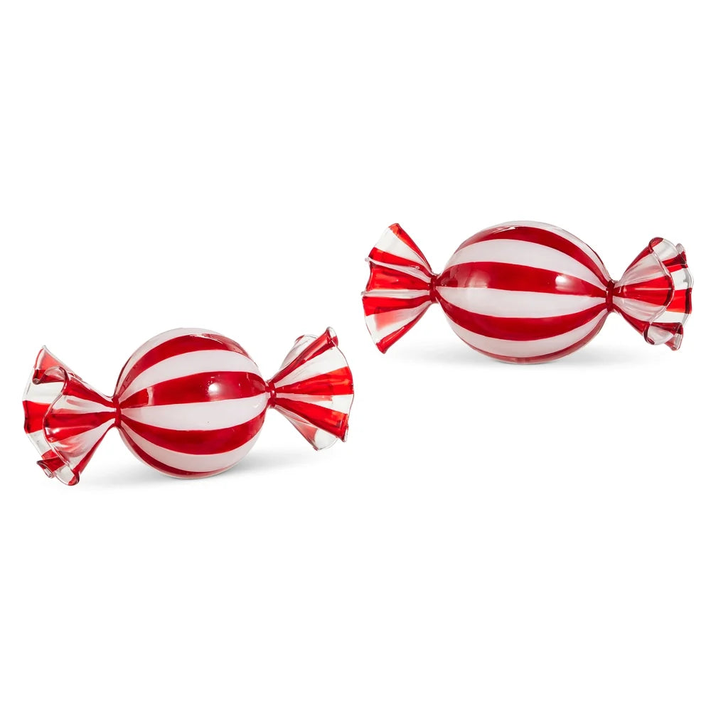8" Red and White Peppermint Candy (LEFT ONLY)