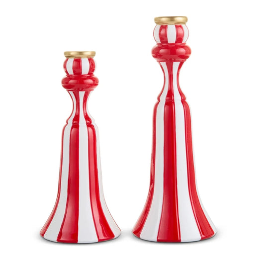 8.5" Red and White Candlesticks (SMALL ONLY)