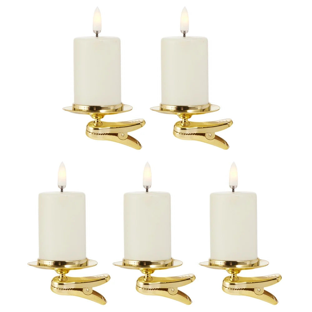 1.5" x 2" Box of Votive Cream Candle and Clip-On Candle Holder SHIPS 9/1/2026