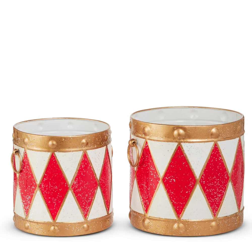 10.5" Red and White Drum Buckets (LARGE ONLY)