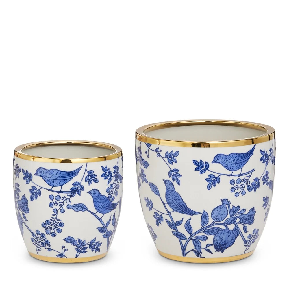 6.5" Blue Bird Cache Pot (SMALL ONLY)