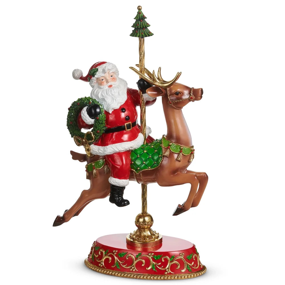18.5" Santa on Carousel Deer