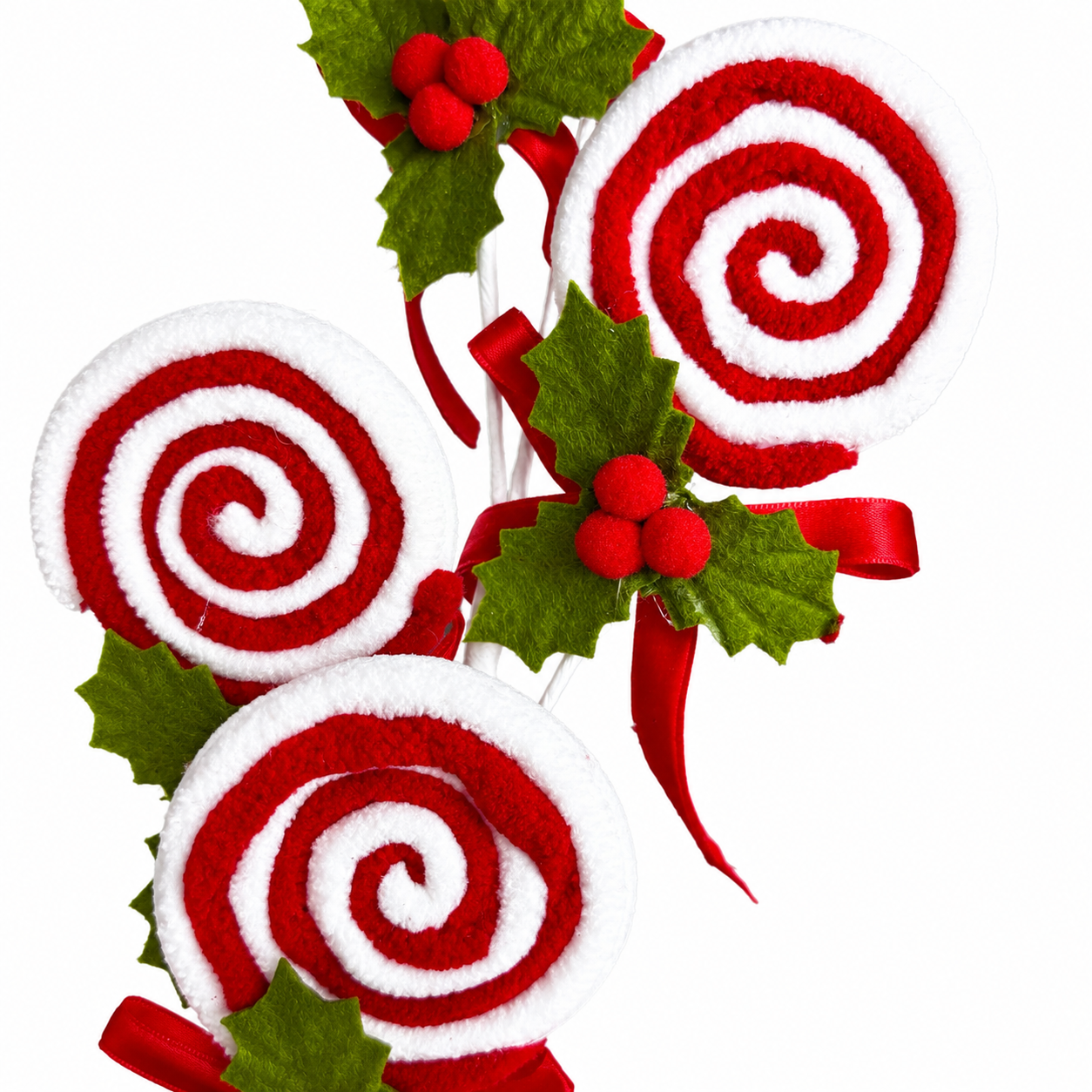 24.5" Red/White Christmas Lollipop Pick