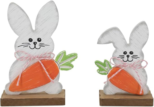Wood Bunny w/ Carrot (LARGE ONLY)