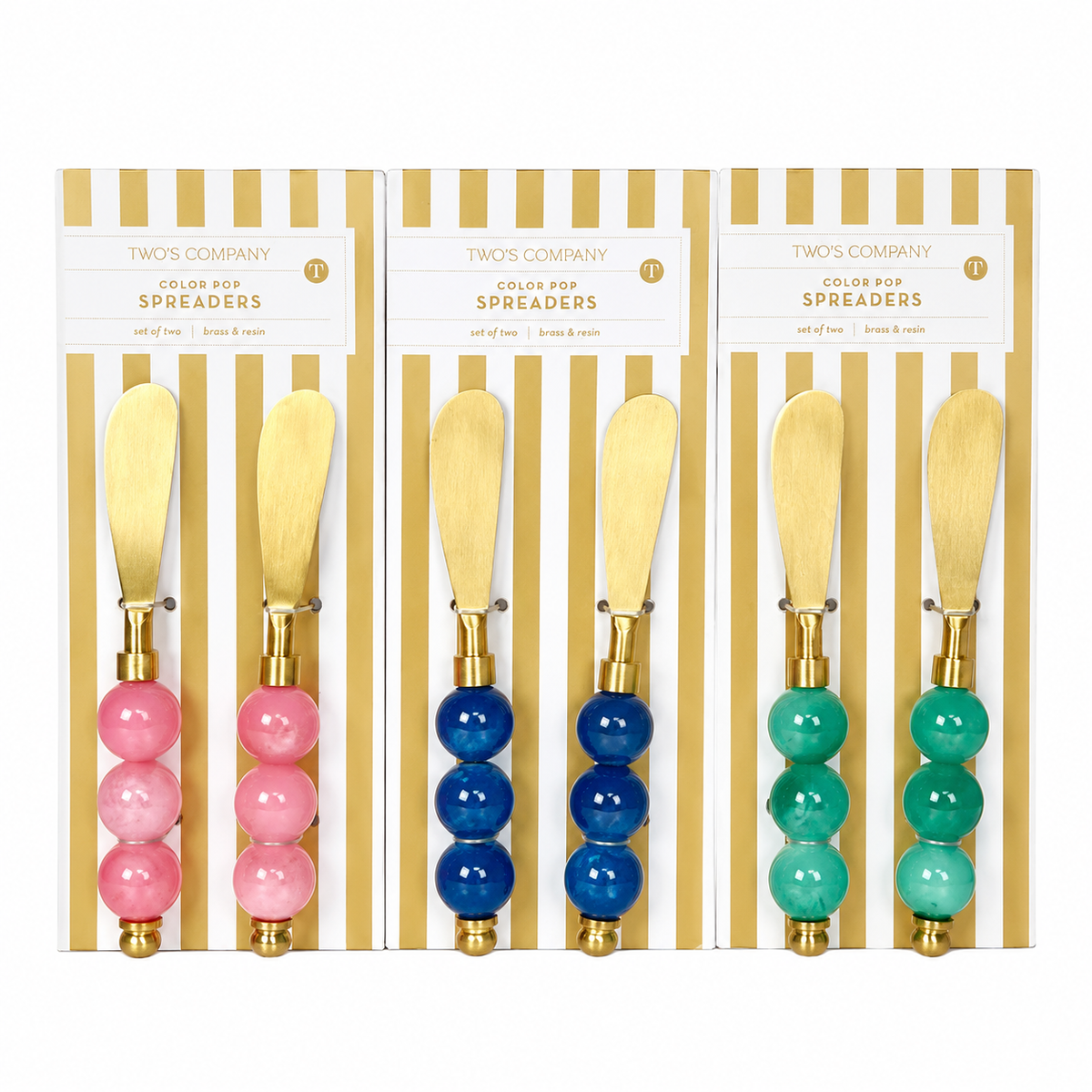S/2 COLOR POP SPREADERS ON GIFT CARD (GREEN ONLY)
