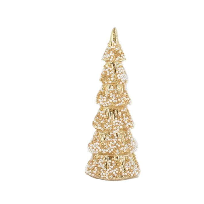 D3.54''H10.24'' - GLASS CHRISTMAS TREE - GOLD