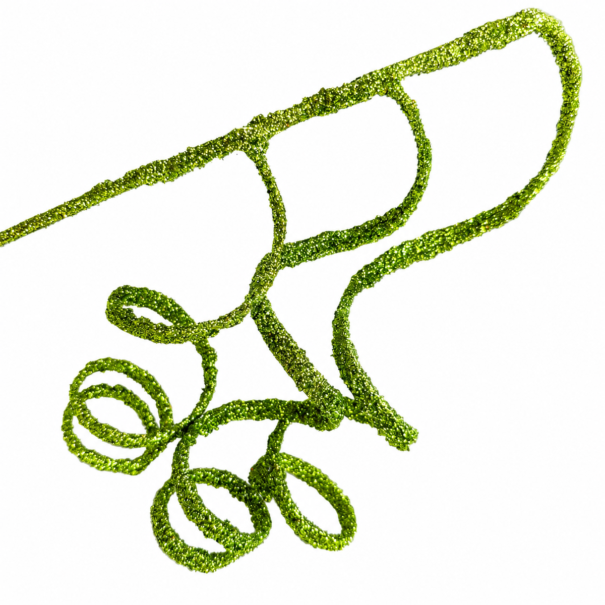 25.5" Lime Glittered Swirl Pick