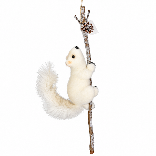 29.5x6.25x6IN Squirrel on Branch, Natural