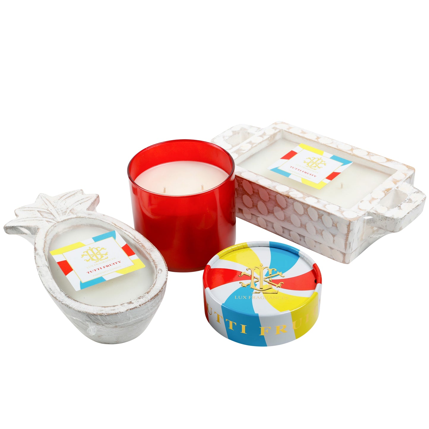 Tutti Fruity Whitewashed Pineapple Bowl Candle