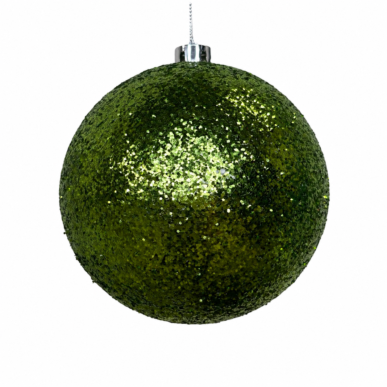 150MM Lime Glitter Ball Ornament