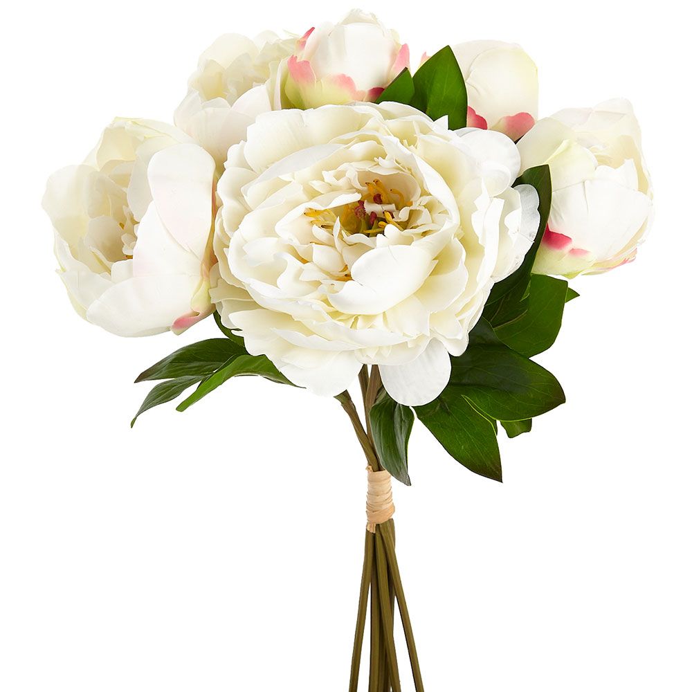 14" REAL TOUCH PEONY BUNDLE X6-WHITE