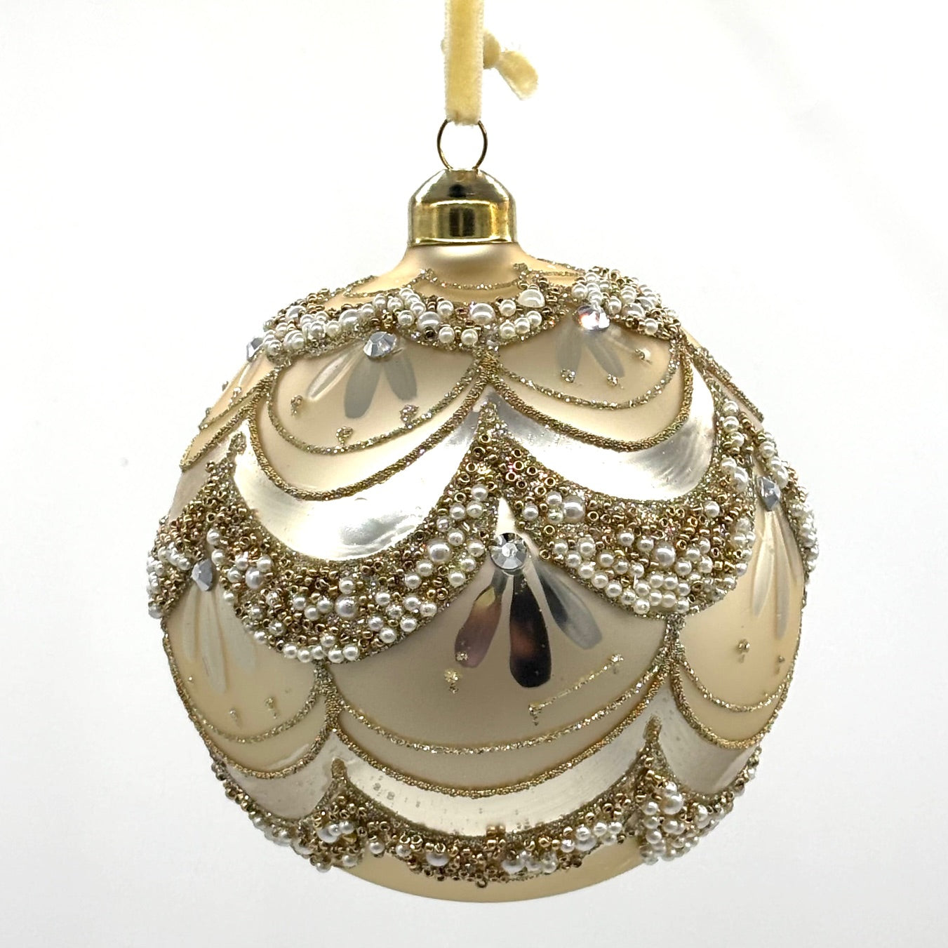4.5" GOLD GLASS BALL ORN STYLE B
