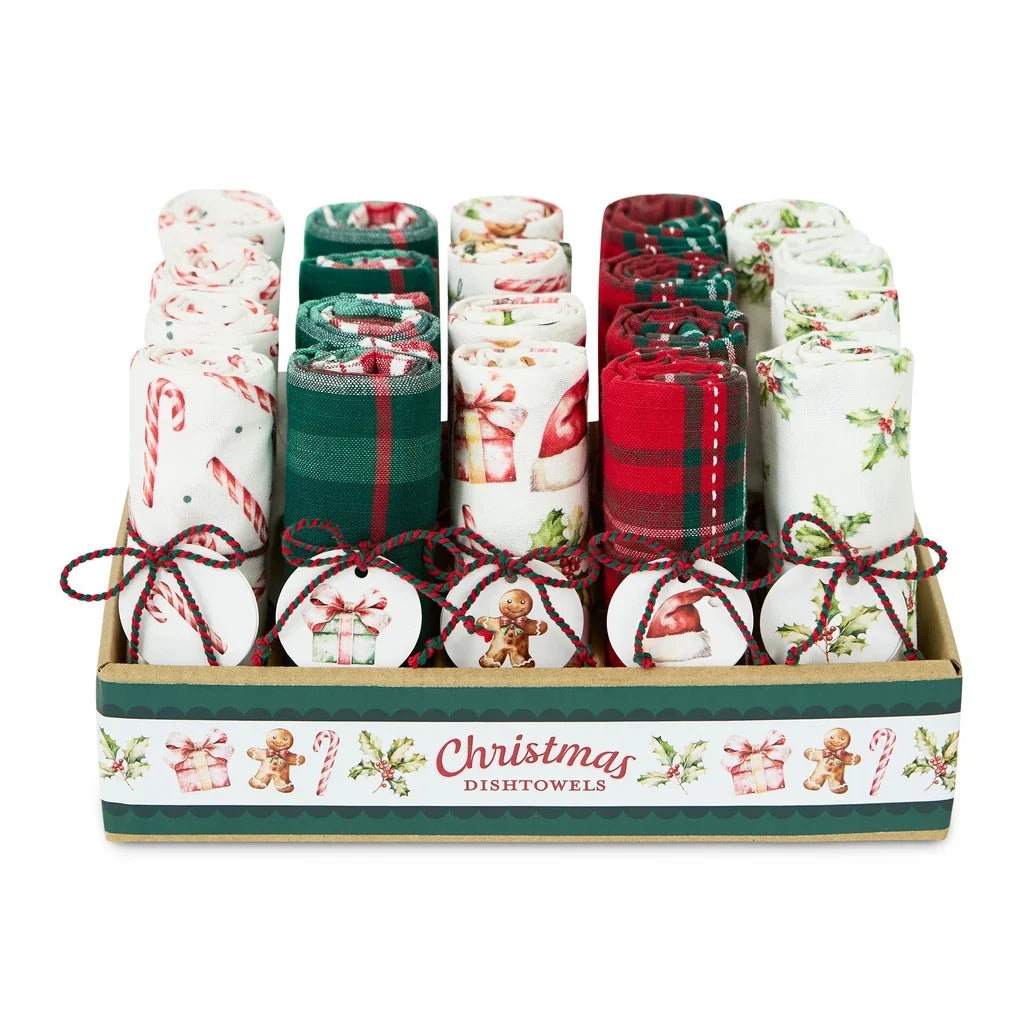 Christmas Magic Assorted Dishtowels-HOLLY LEAF ONLY