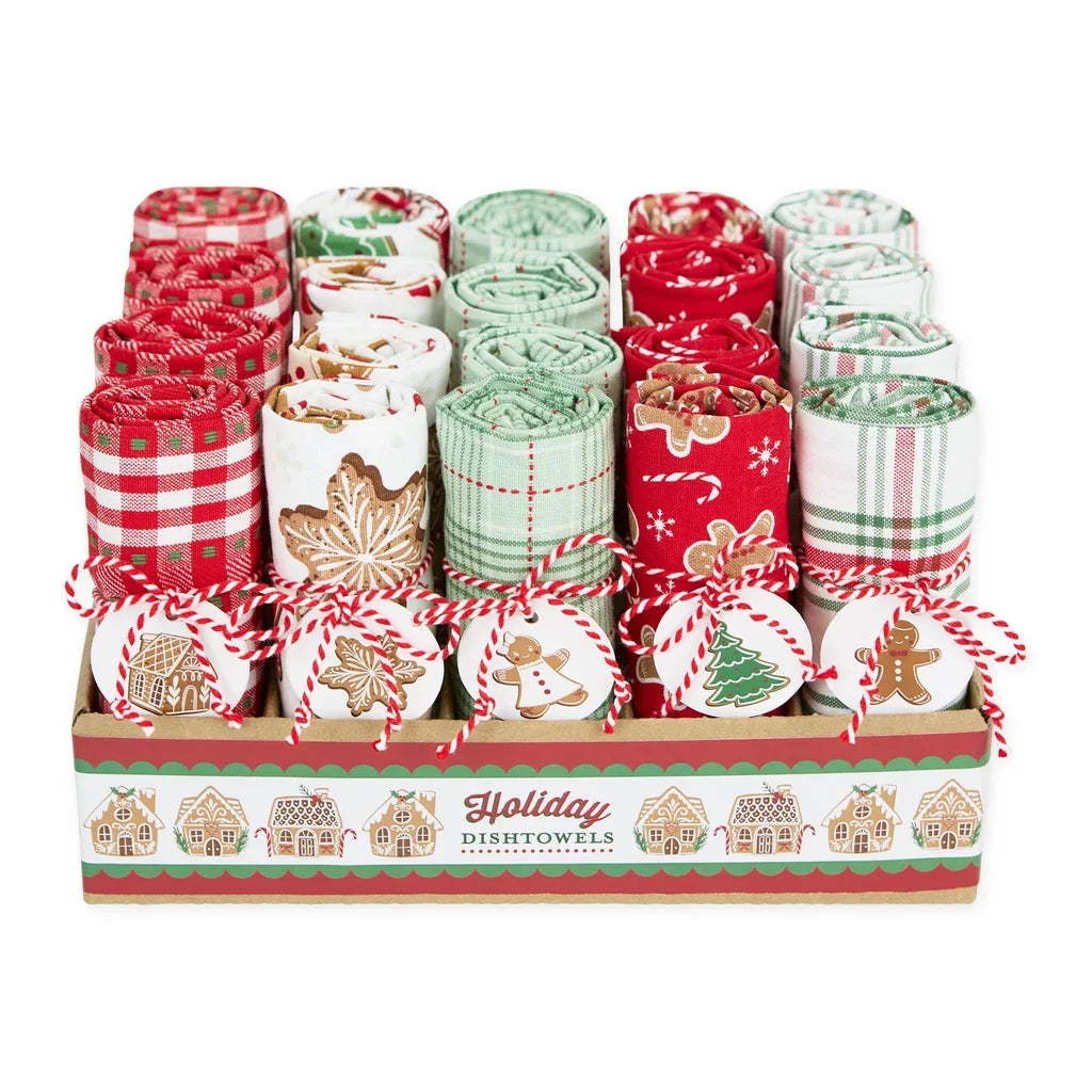 Sugar and Spice Assorted Dishtowels(RED GINGERBREAD)