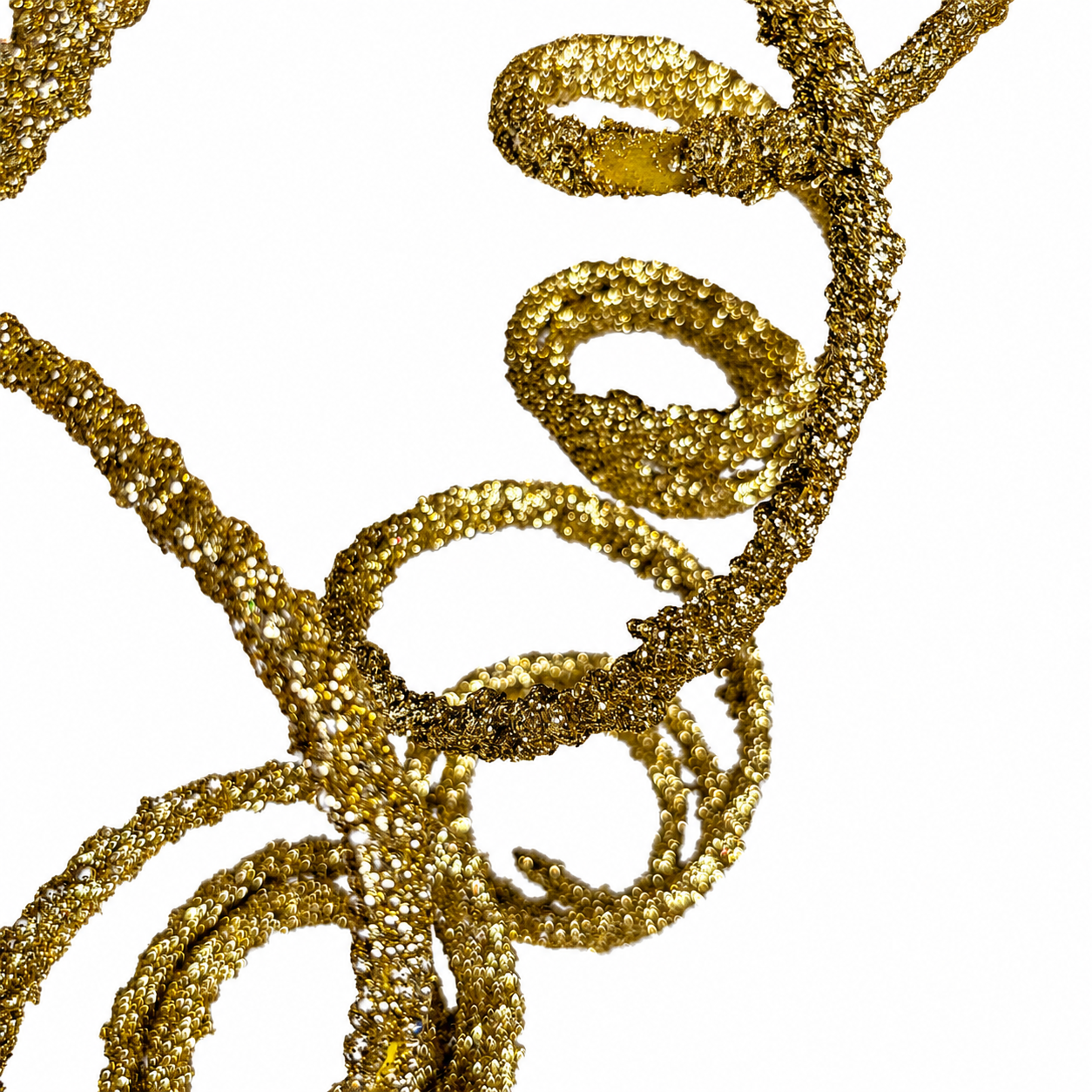 25.5" Gold Glittered Swirl Pick