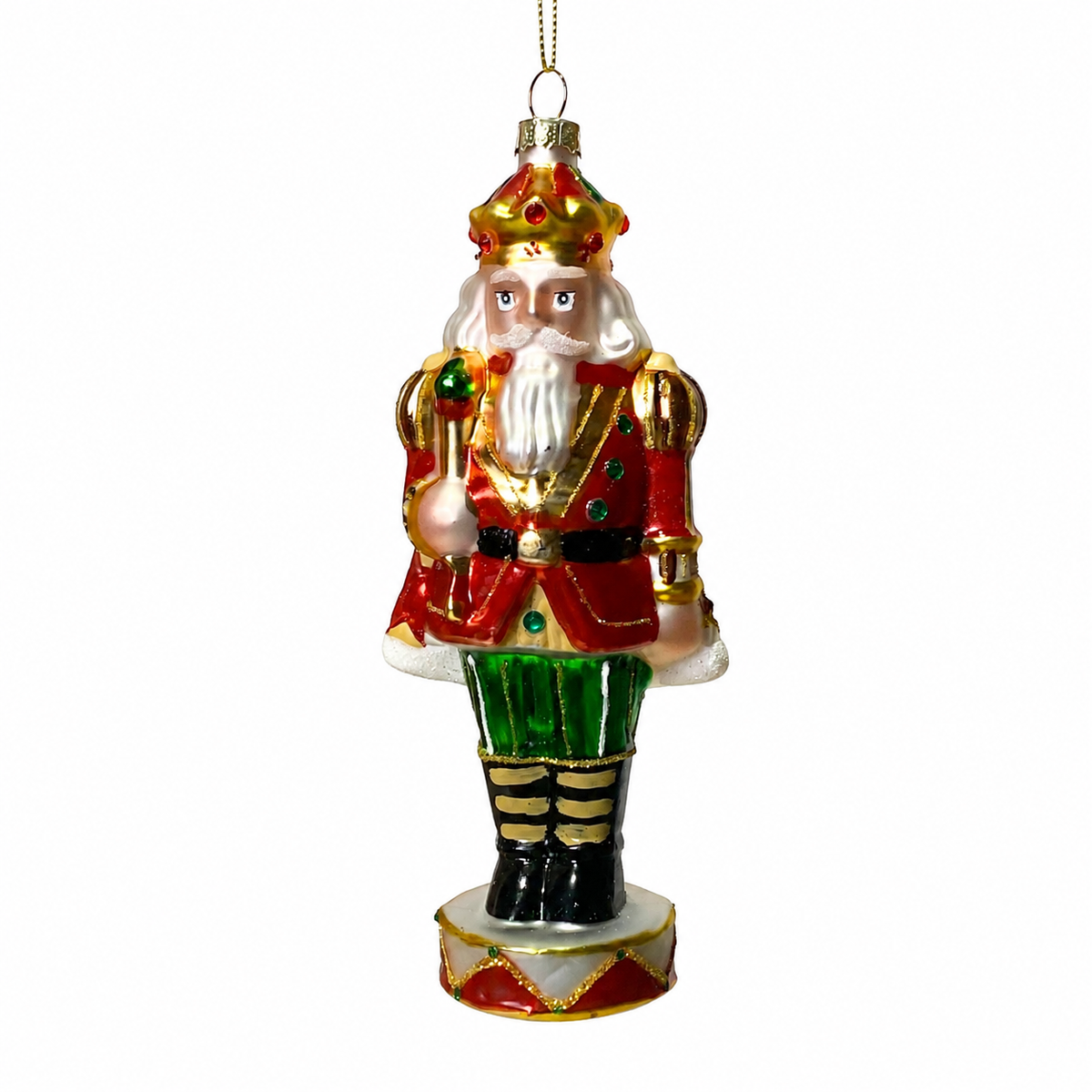 7" Glass Nutcracker Ornament