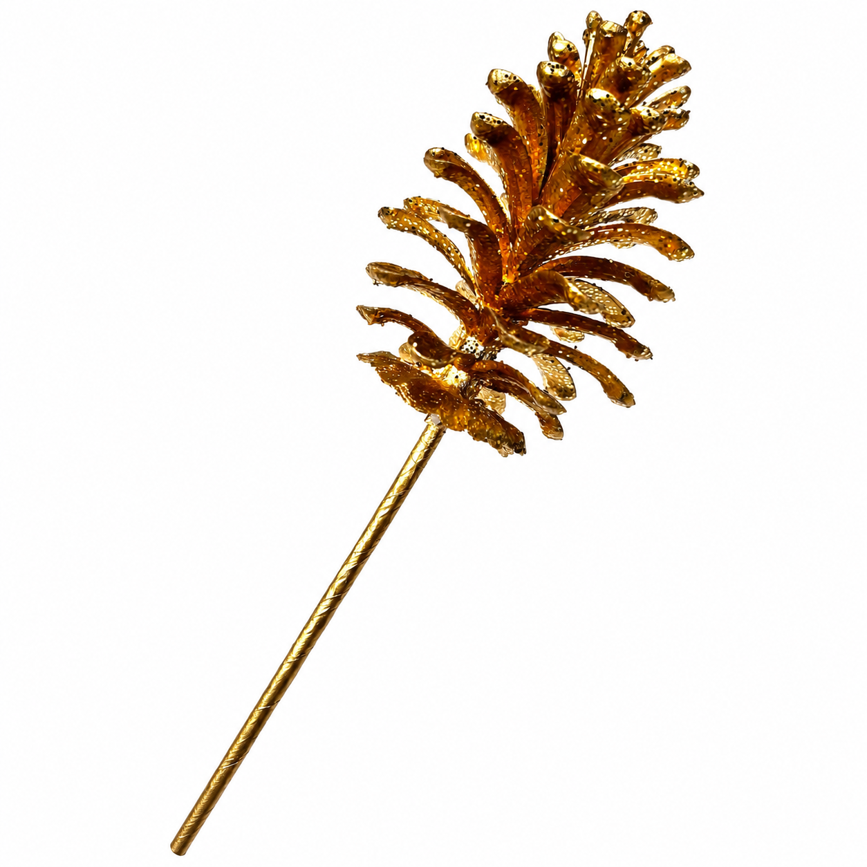 28" Gold Pine Cone Stem