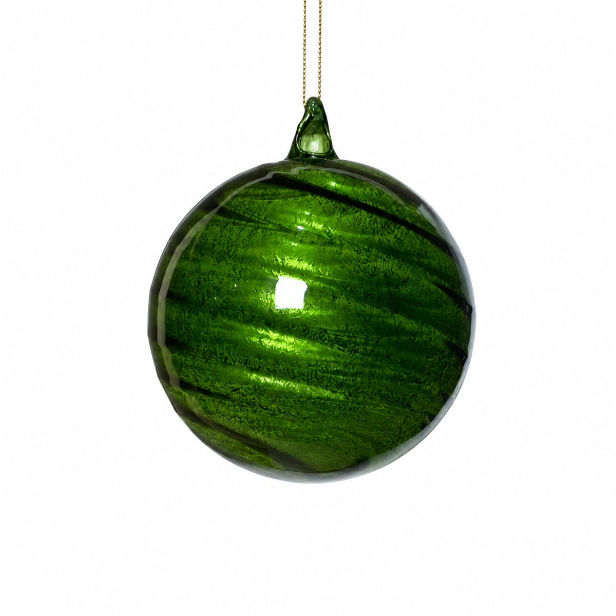 4" Diameter Green Glass Ball Ornament