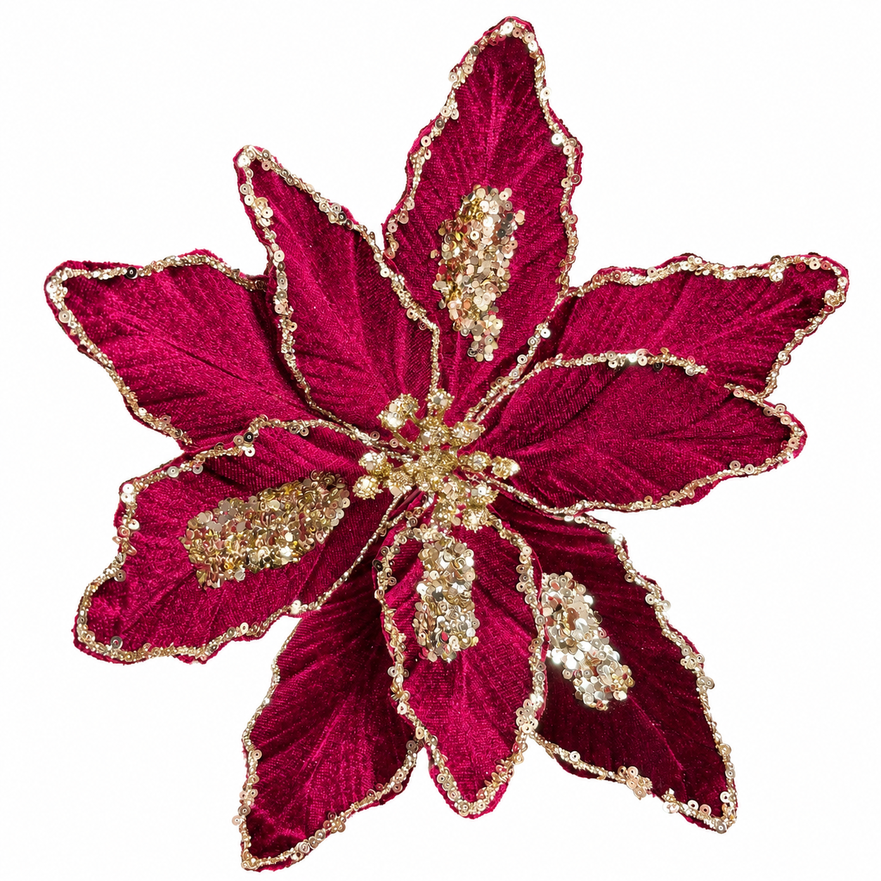 17.5" BLACK CHERRY POINSETTIA WITH STEM