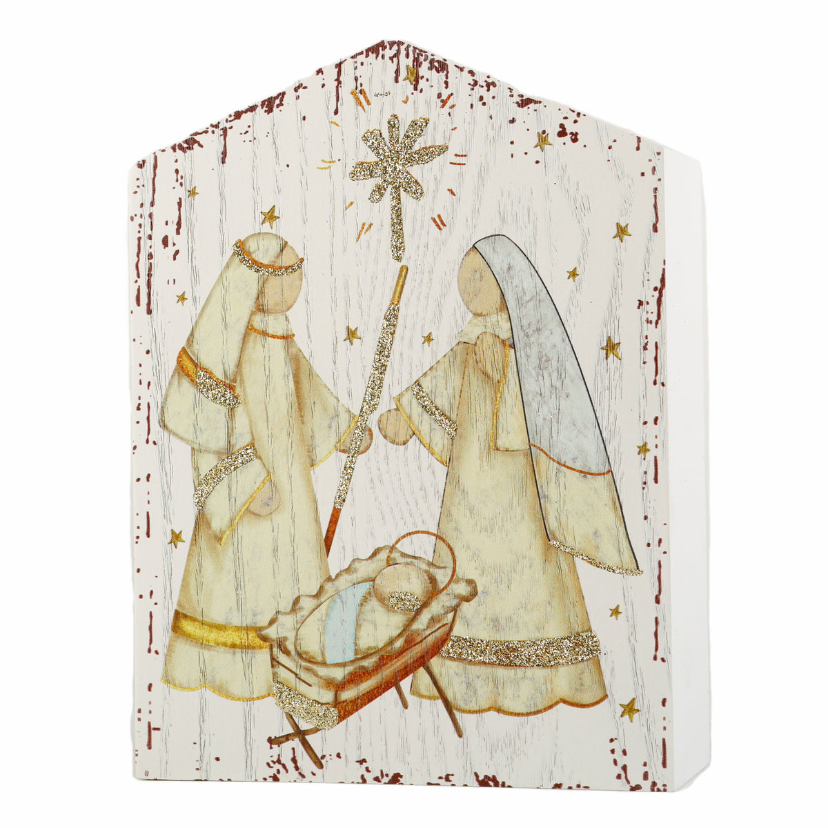 Mdf Table Pcs W/ Glitter Holy Family