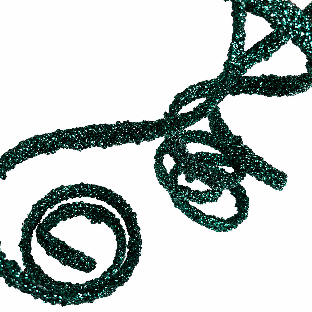 25.5" Emerald Glittered Swirl Pick