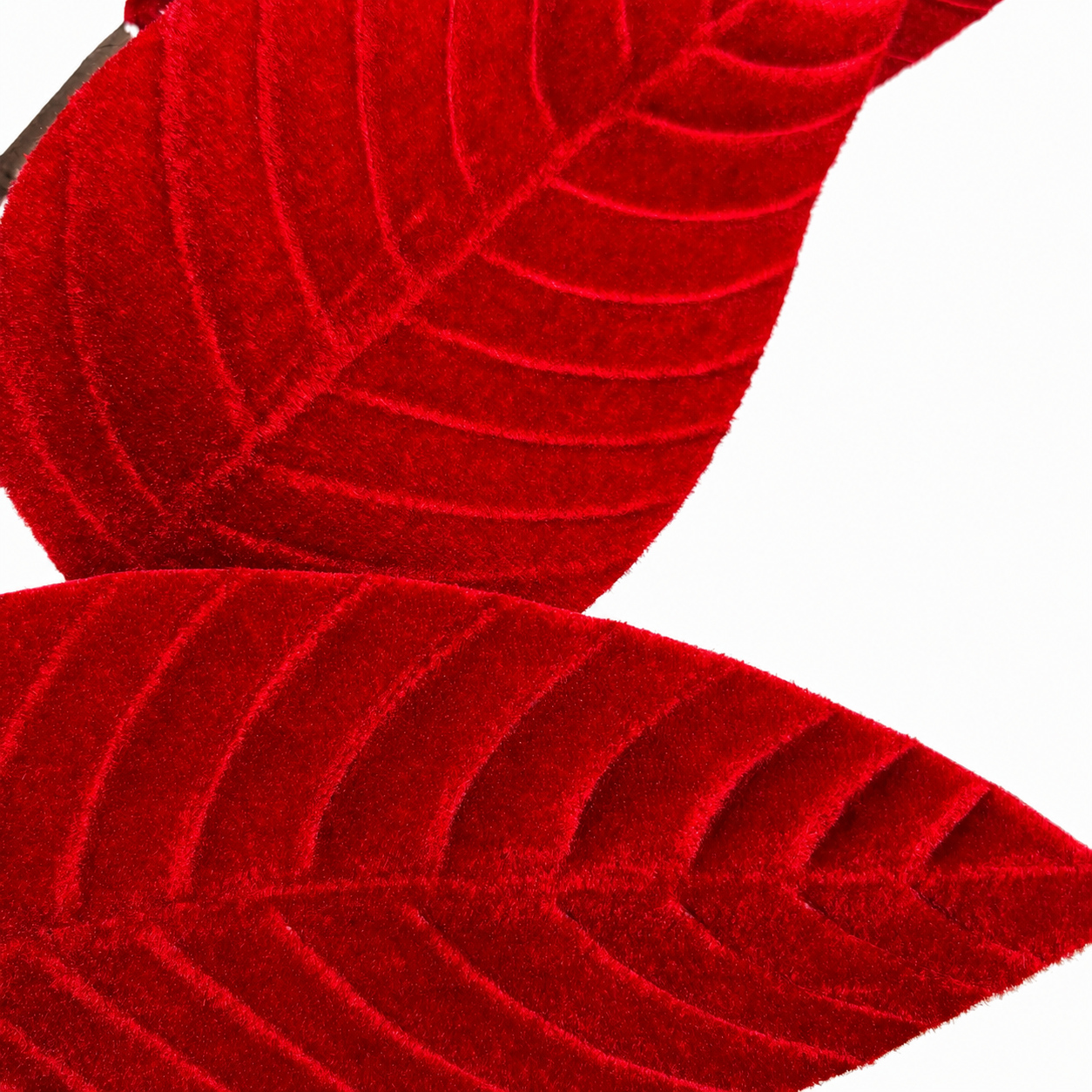 31" Red Velvet Leaf Spray