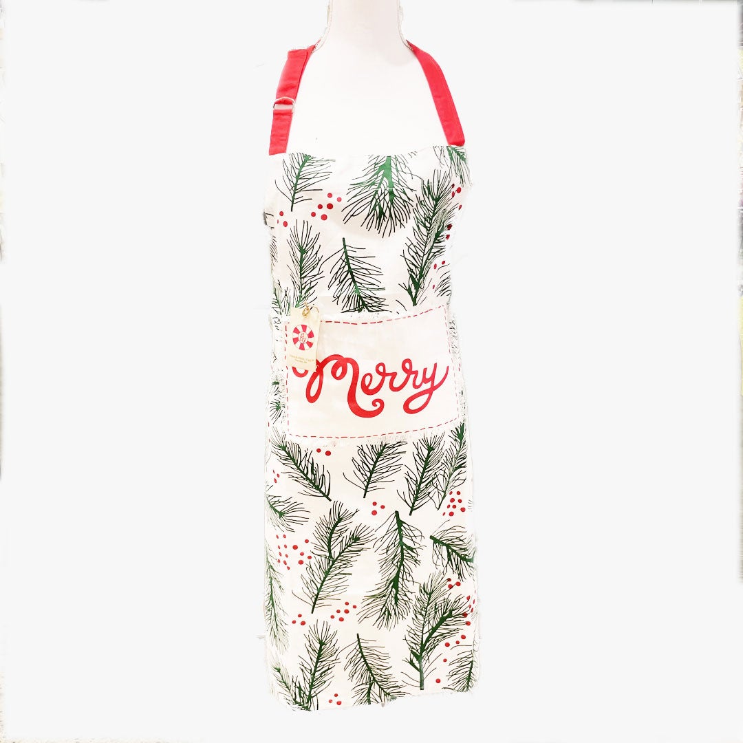 Pine Bough Merry Apron