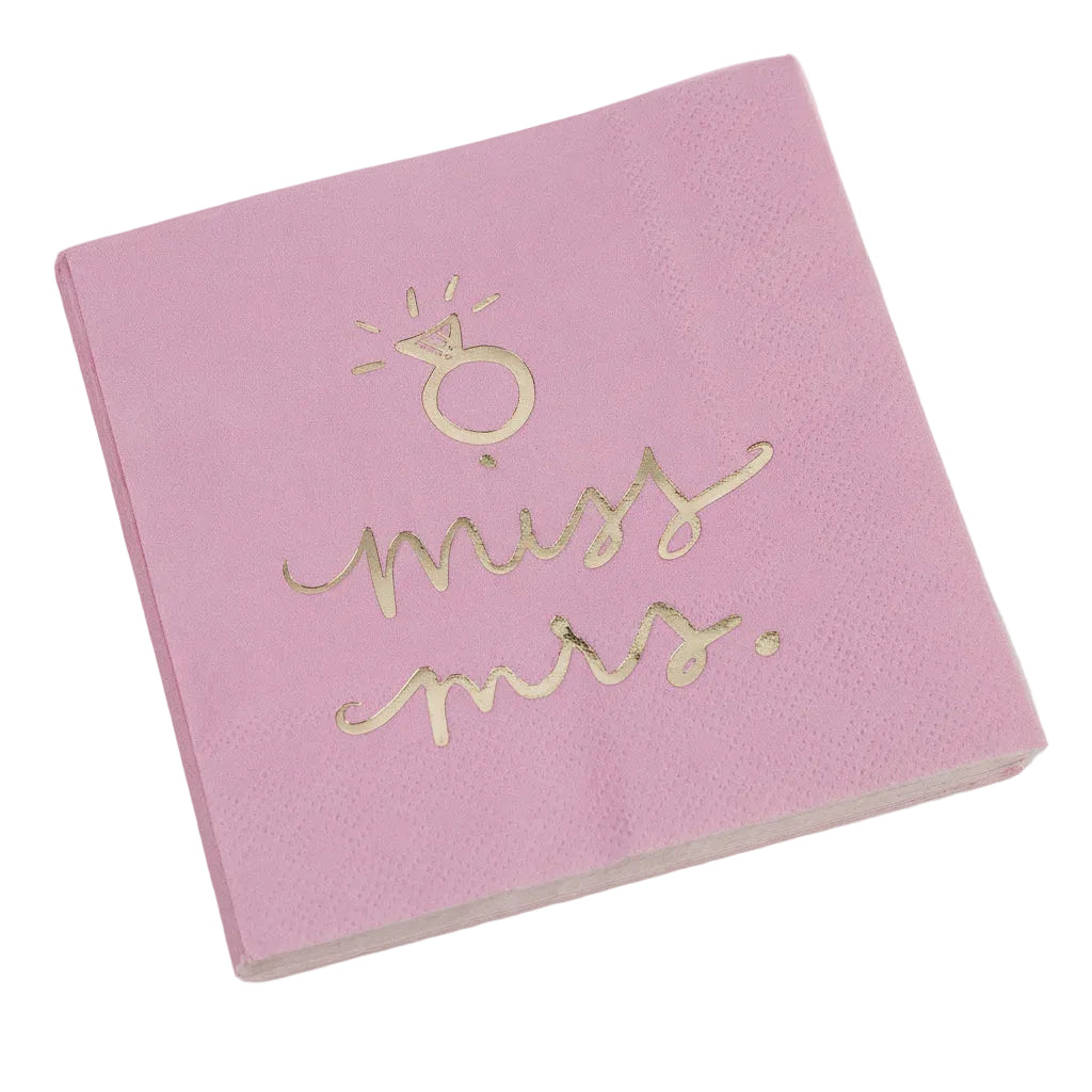Miss Mrs.,Beverage Napkin..Package Of 20
