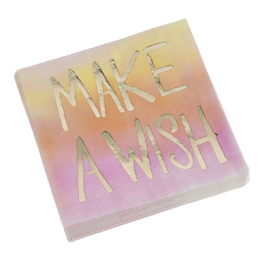 Make A Wish, Beverage Napkin..Package Of 20