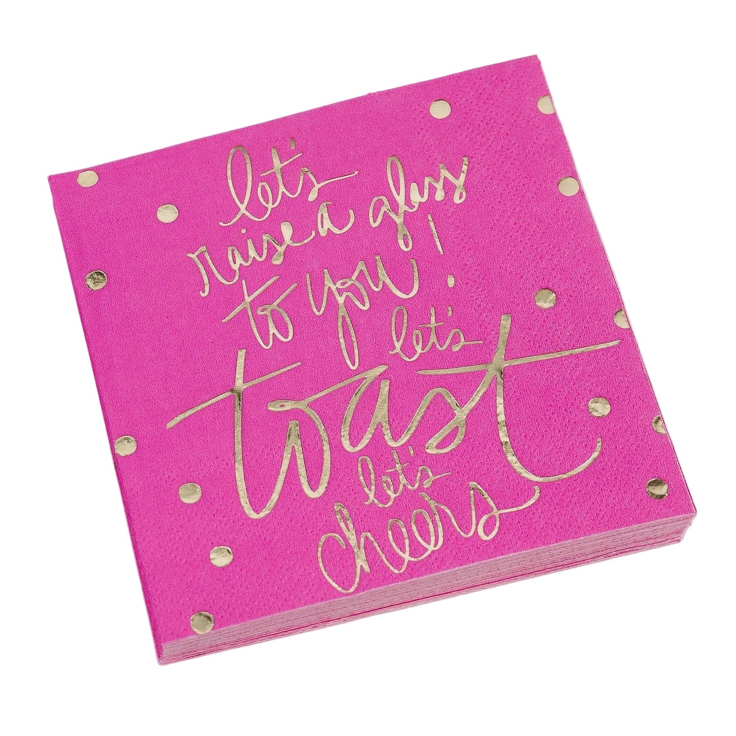 Let's Raise A Glass, Beverage Napkin Package Of 20.