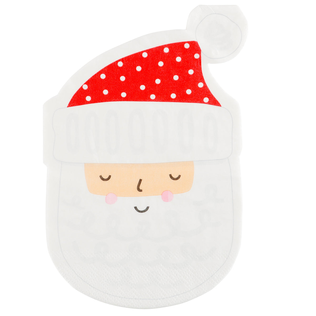 Christmas Treats Diecut Santa Beverage Napkin..16 Pieces Per Pkg