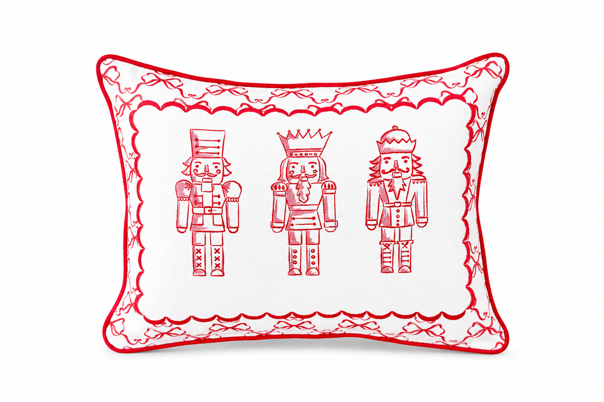 RED CHINOISERIE NUTCRACKER WITH PIPING