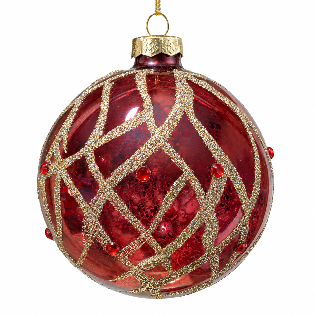 4" Diameter Burgundy Glass Ball Ornament