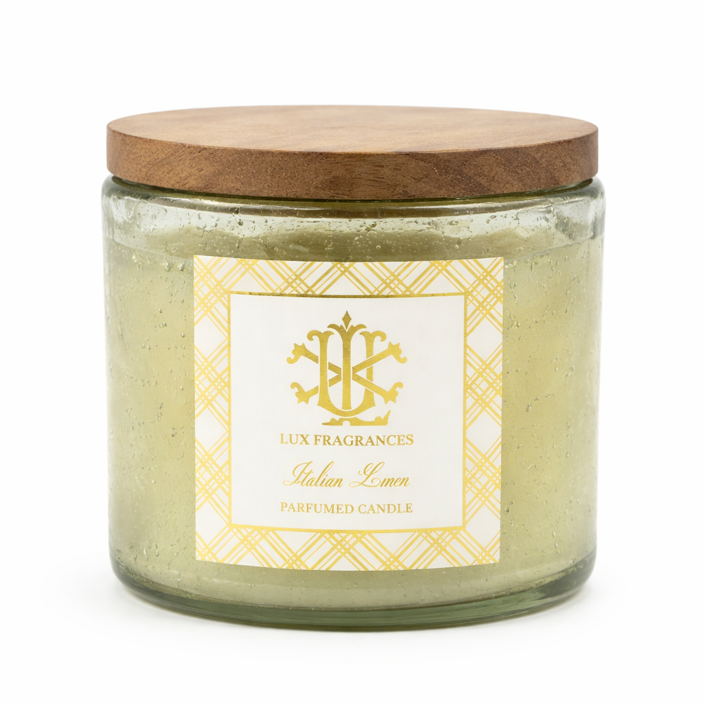 Italian Linen 12oz Clear Glass w/ Lid