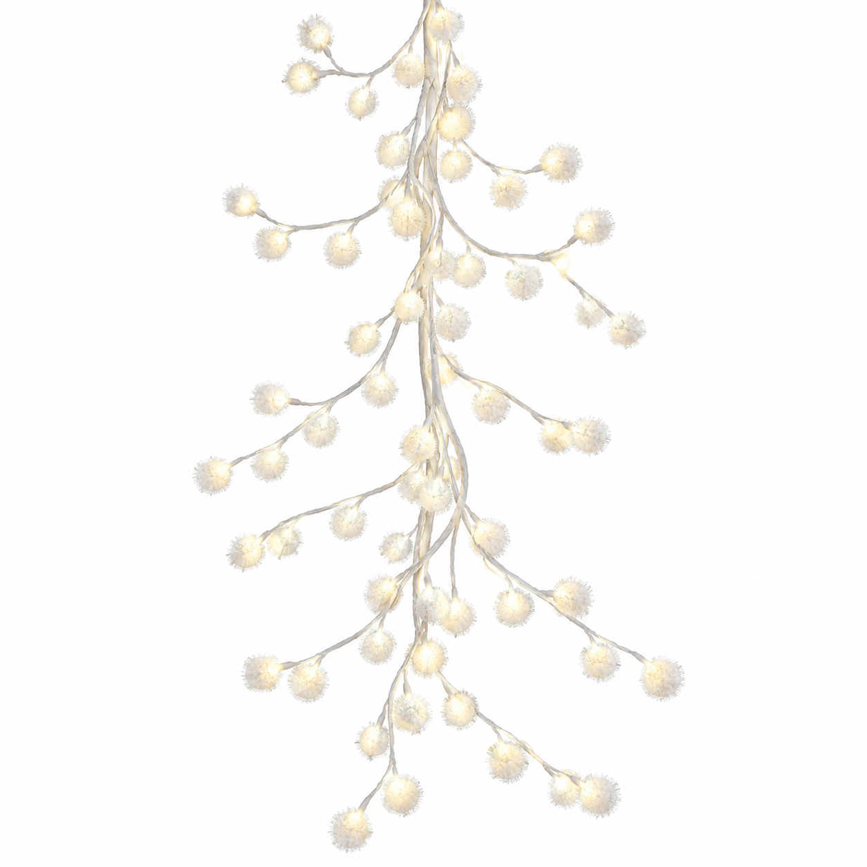 6FT Snow Ball Garland LED, White