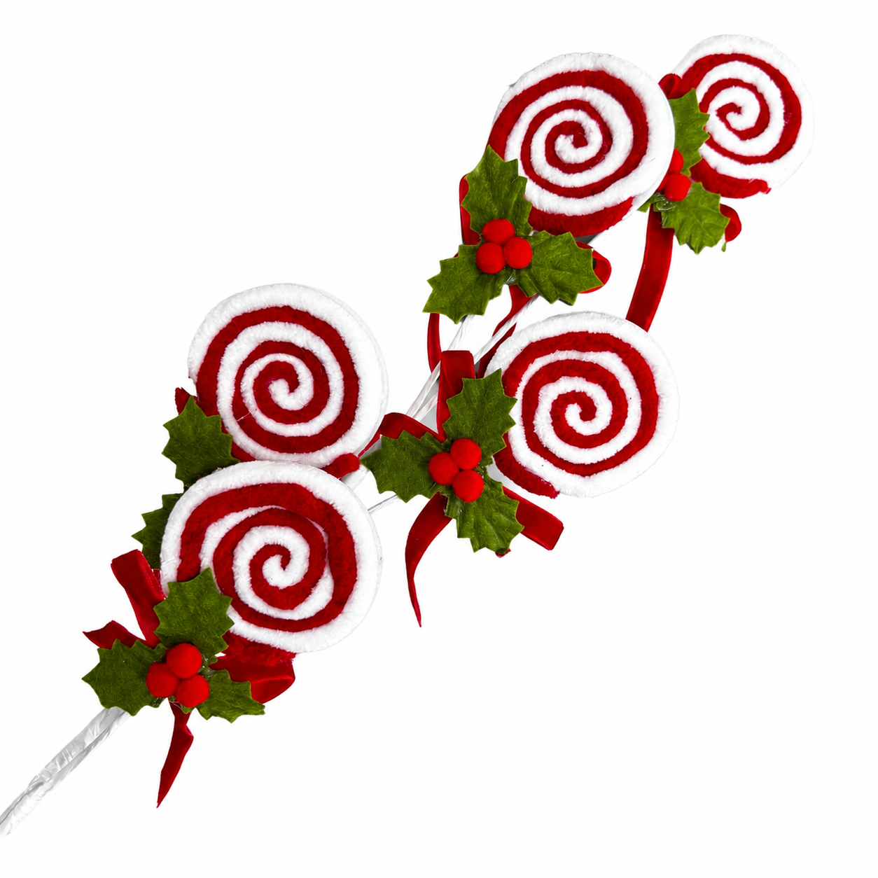24.5" Red/White Christmas Lollipop Pick