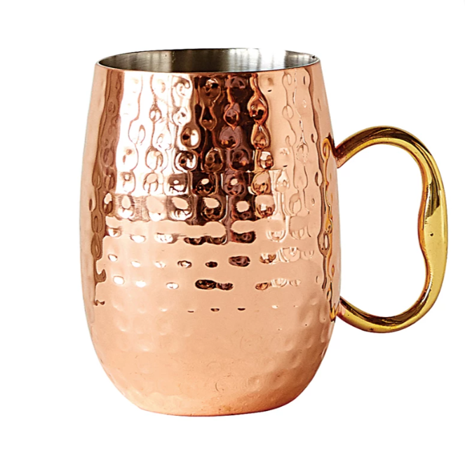 Hammered Stainless Steel Mule Mug, Copper Finish