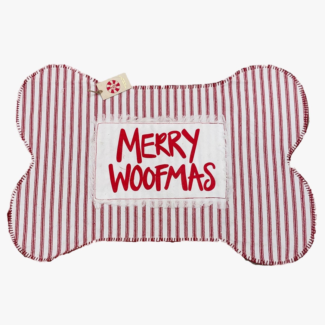 Merry Woofmas Ticking Dog Mat