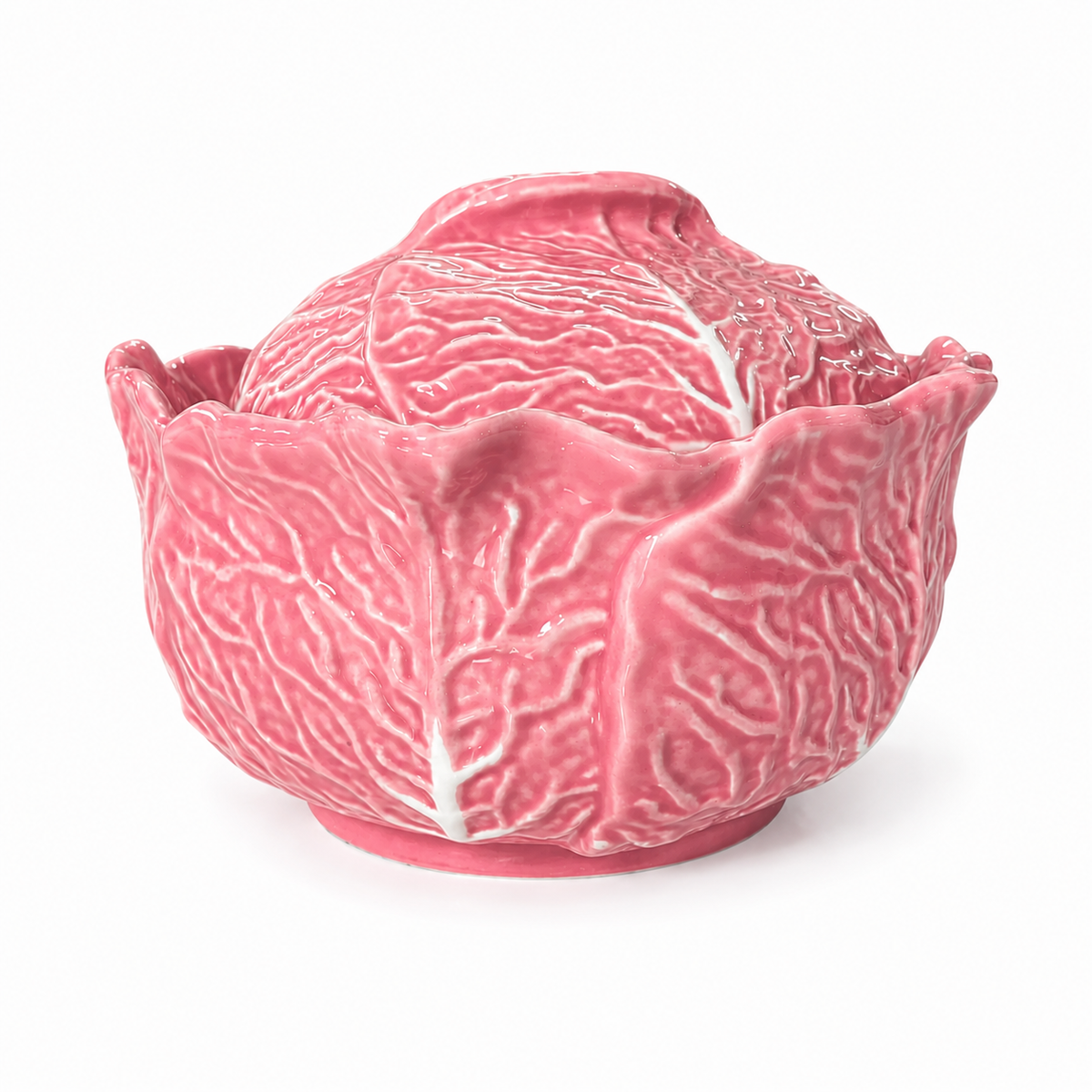 Stoneware Cabbage Shaped Tureen, Pink