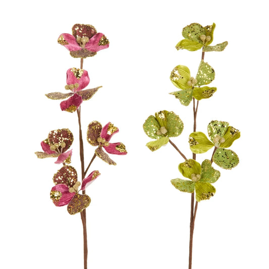 23.5" Velvet Floral Spray (FUCHSIA ONLY)