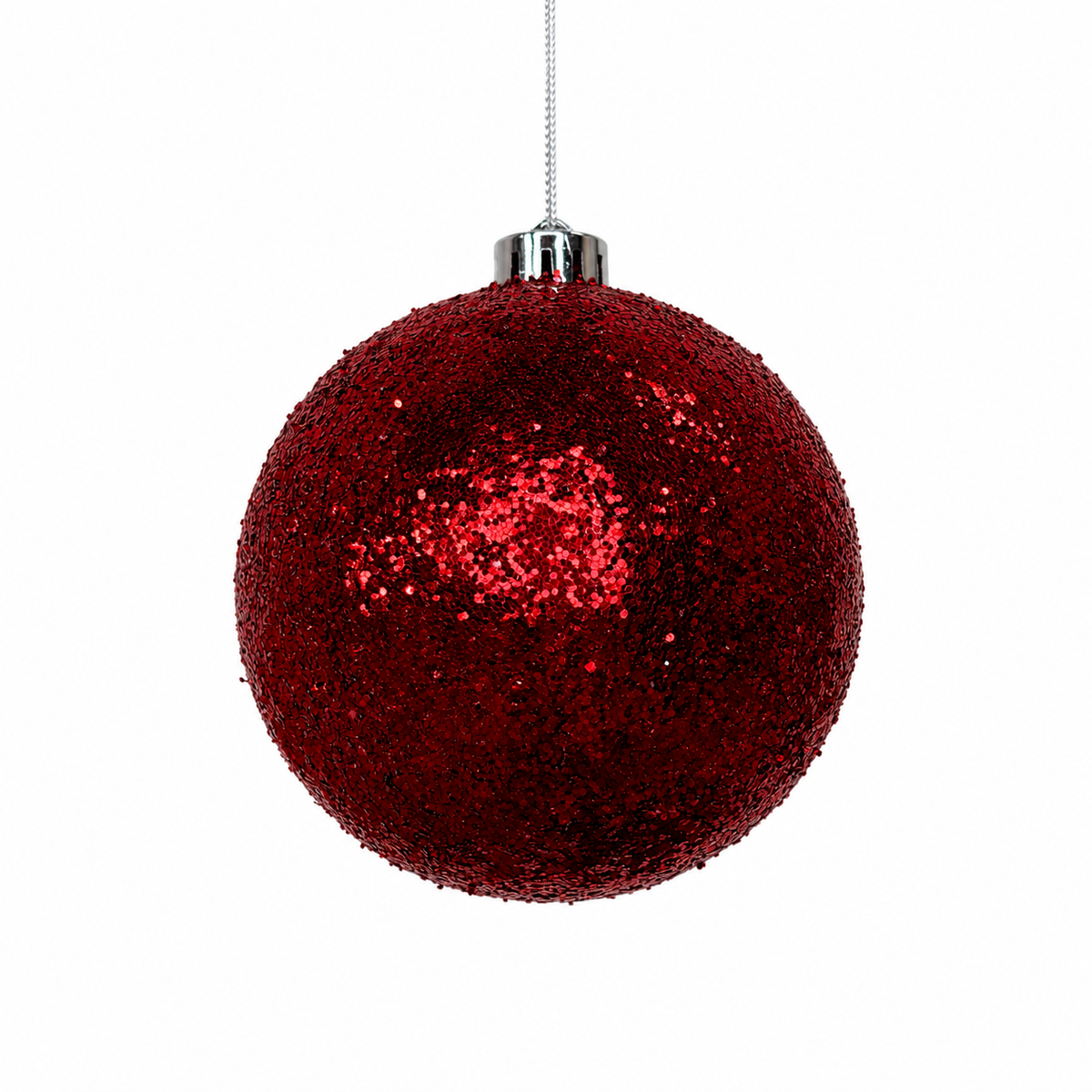 120mm Burgundy Glitter Ball Ornament