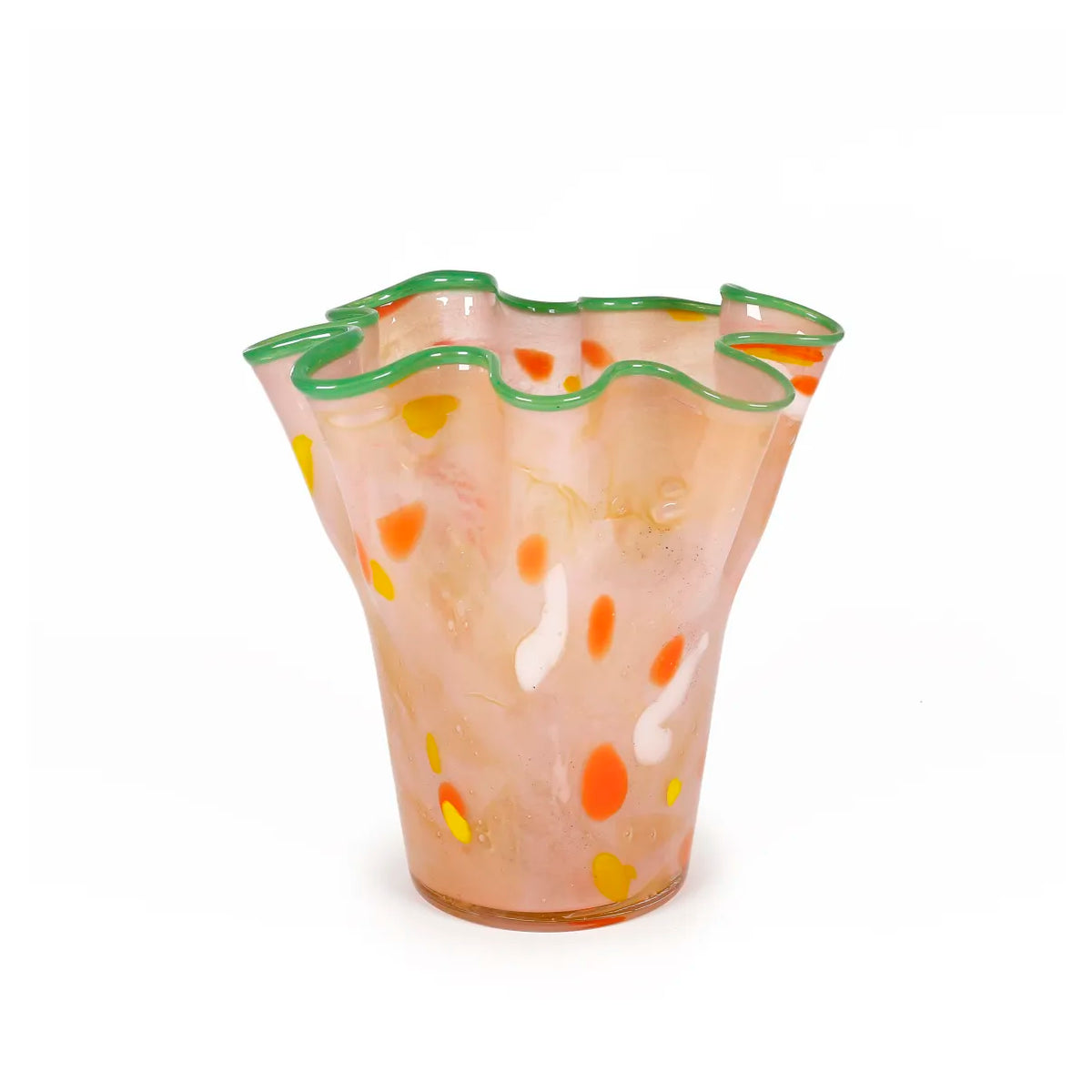 D10''H10''GLASS VASE-CORAL